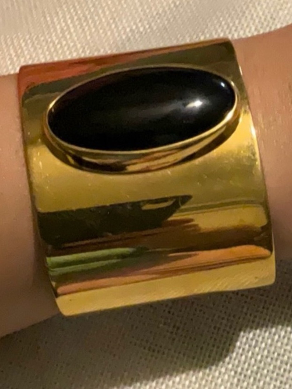 Gold tone Monet marked cuff bracelet